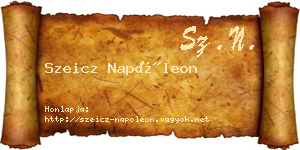 Szeicz Napóleon névjegykártya
